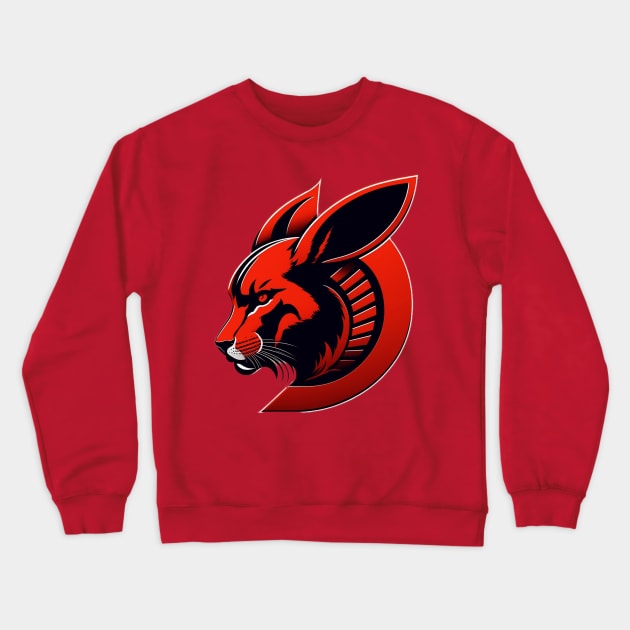 Cyberpunk Red Playboy Bunny Logo Illustration Crewneck Sweatshirt by Rahul Store 24